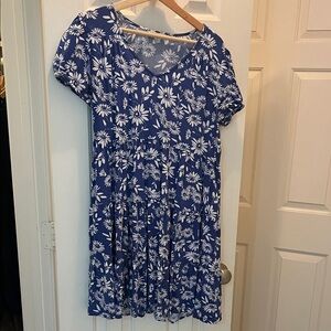 Floral Blue Midi Dress